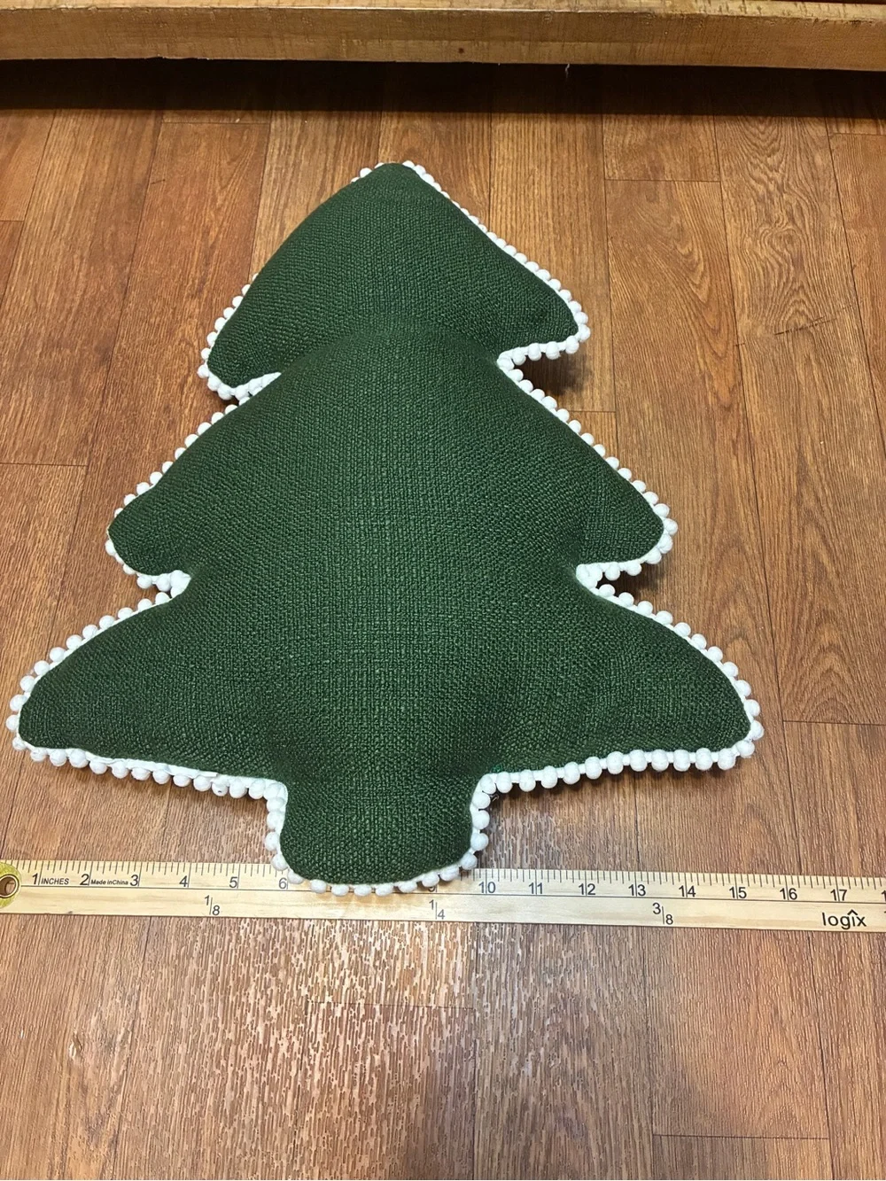 Green Holiday Tree Pillow